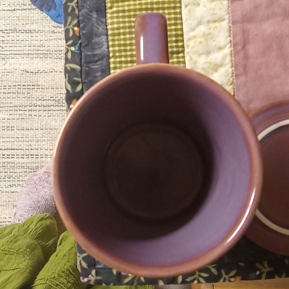 The Republic Of Tea Tea/Coffee Mug Plum Ceramic  with Leaf Design And Lid - Picture 4 of 7